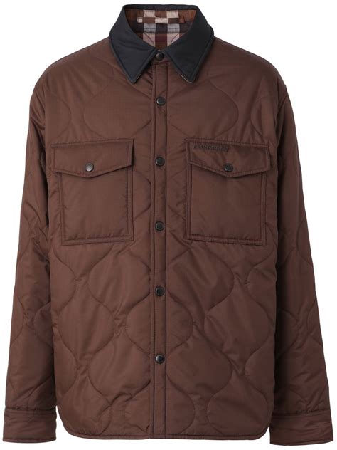 overhemd heren burberry|Quilted Nylon Overshirt in Shale .